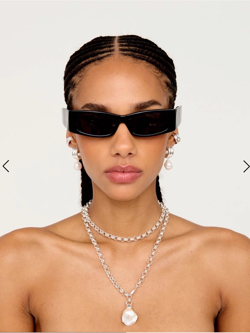 Eliou Silver Chain Necklace with Pearl Pendant